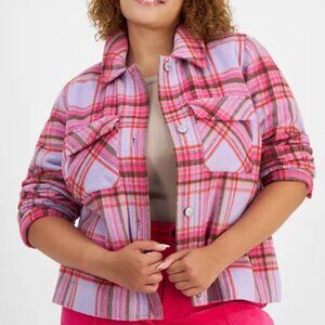 NWT🩷💜 Plaid Button Up Jacket